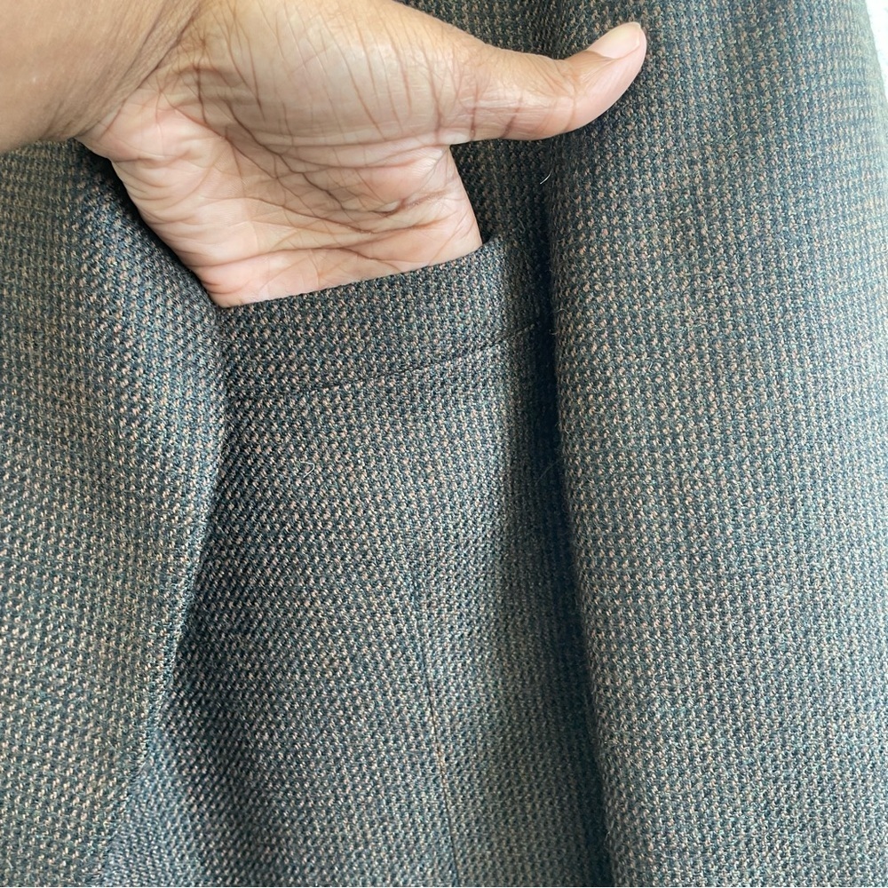 Oscar De La Renta Sport Coat Blazer Jacket Mens 46L Brown Wool Houndstooth Tweed - Picture 8 of 11